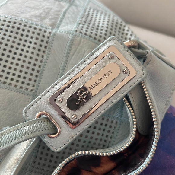 B. Makowsky Mint Leather Hobo — Leopard Lining, Chain Strap - Picture 5 of 11